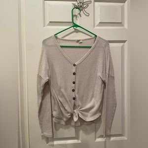 Long sleeve button up top